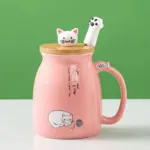 Cartoon cat mug heat resistant ceramic adorable gift
