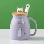 Cartoon cat mug heat resistant ceramic adorable gift