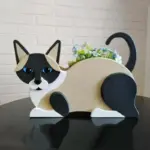 Cat shaped planter KittyPot Garden statue Cat Garden decoration tag1