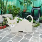 Cat shaped planter KittyPot Garden statue Cat Garden decoration tag1