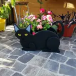 Cat shaped planter KittyPot Garden statue Cat Garden decoration tag1
