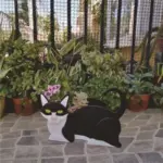 Cat shaped planter KittyPot Garden statue Cat Garden decoration tag1