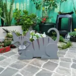 Cat shaped planter KittyPot Garden statue Cat Garden decoration tag1