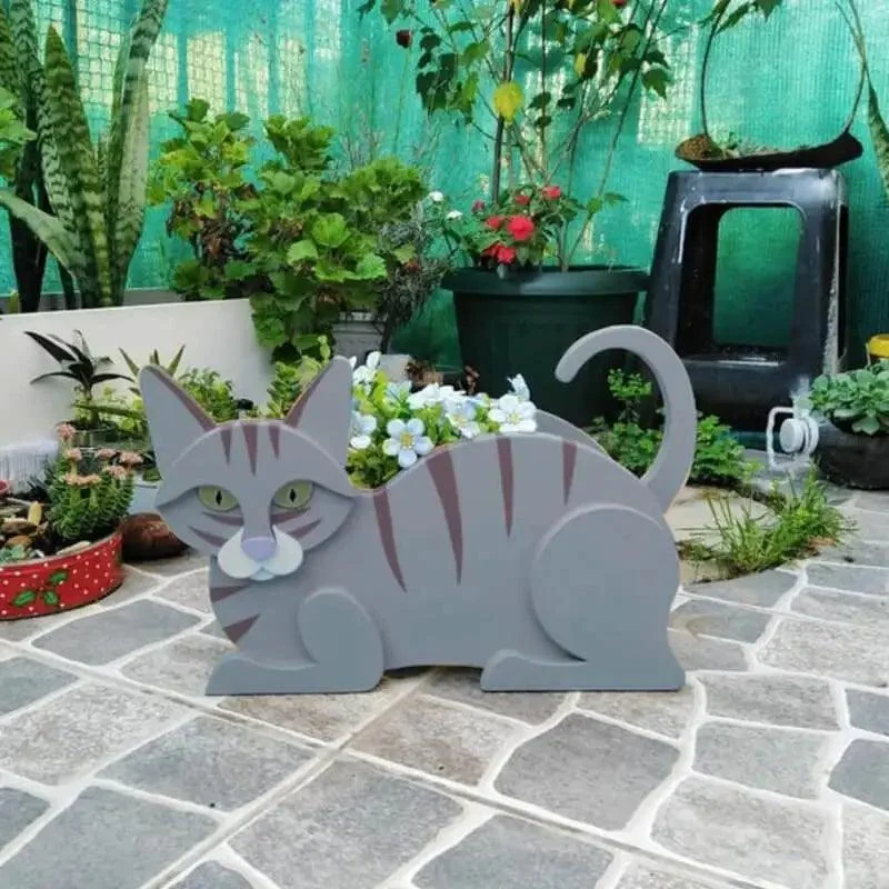 Cat-shaped planter - KittyPot - Garden statue Cat - Garden decoration -  - #tag1#