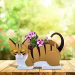 Cat shaped planter KittyPot Garden statue Cat Garden decoration tag1