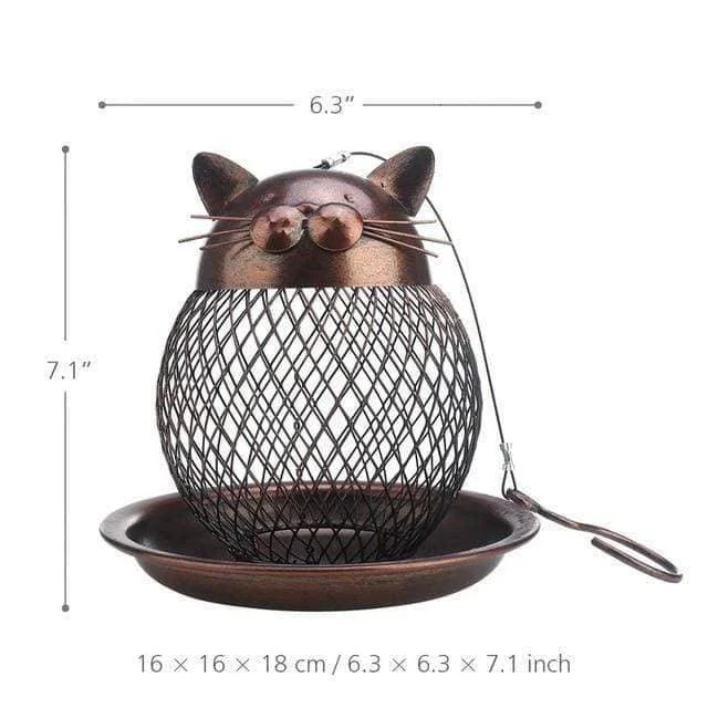 Cat & Chicken Bird Feeder Decor - Charming Addition to Garden -