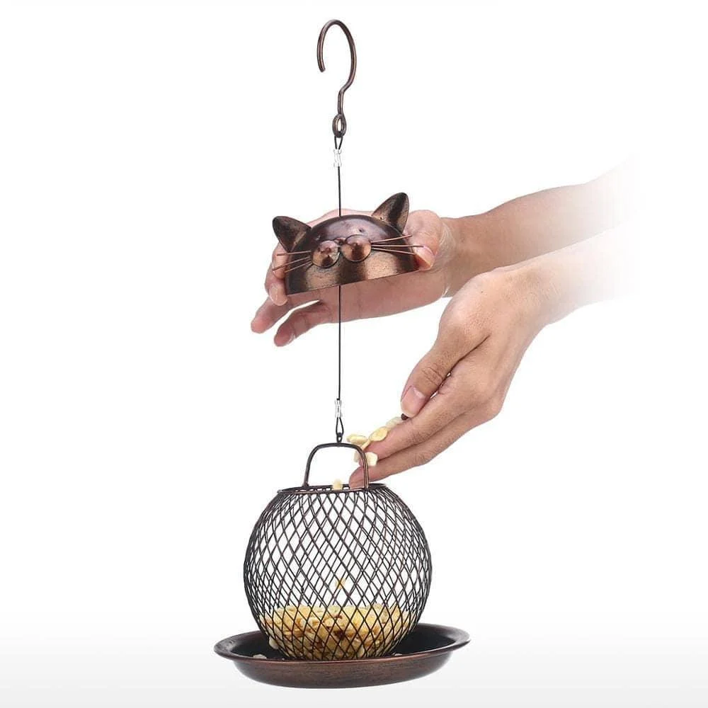 Cat & Chicken Bird Feeder Decor - Charming Addition to Garden -