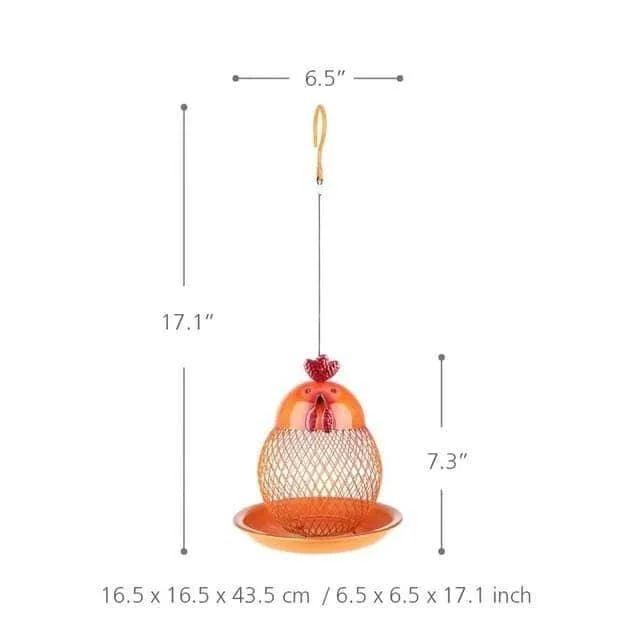 Cat & Chicken Bird Feeder Decor - Charming Addition to Garden -