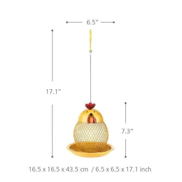 Cat & Chicken Bird Feeder Decor - Charming Addition to Garden -