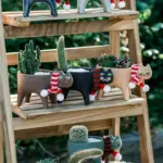 Cat Tail Hand Crafted Flower Pot