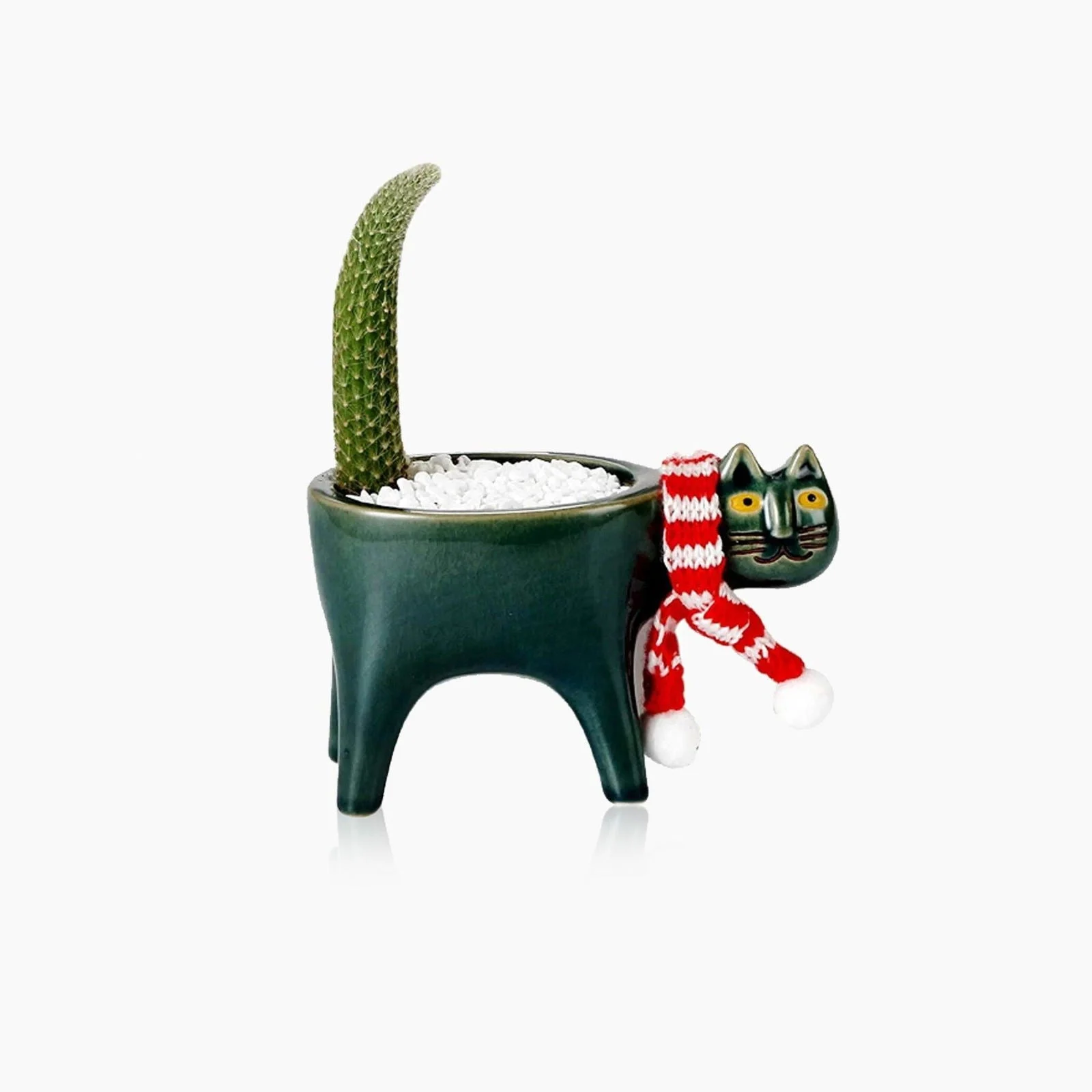 Cat Tail Hand-Crafted Flower Pot -