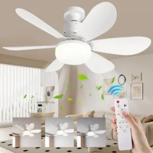 Ceiling Fan with Remote Control and Adjustable LED Lighting