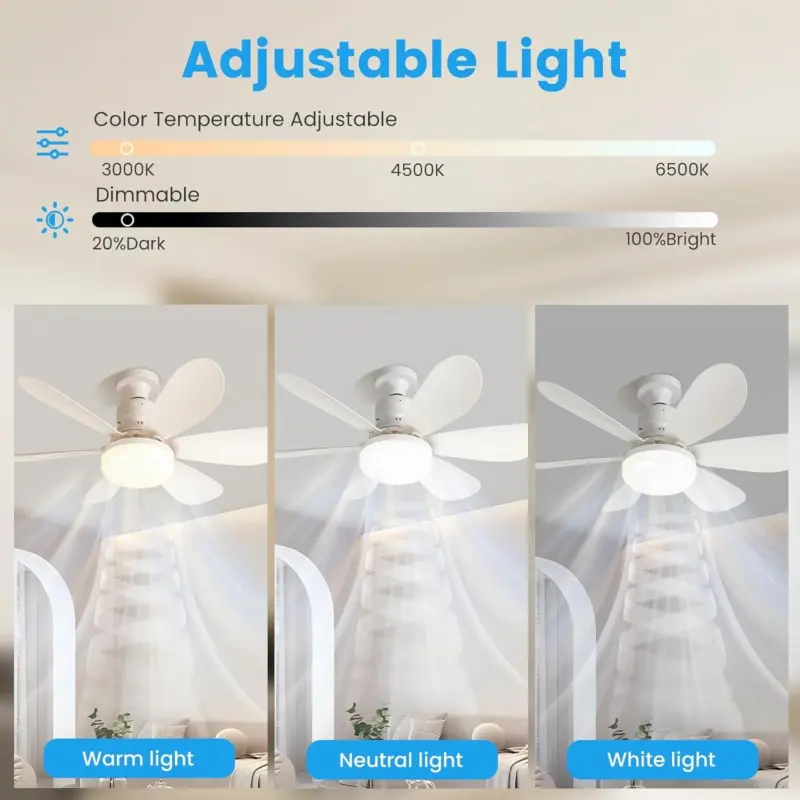 Ceiling Fan with Remote Control and Adjustable LED Lighting tag1