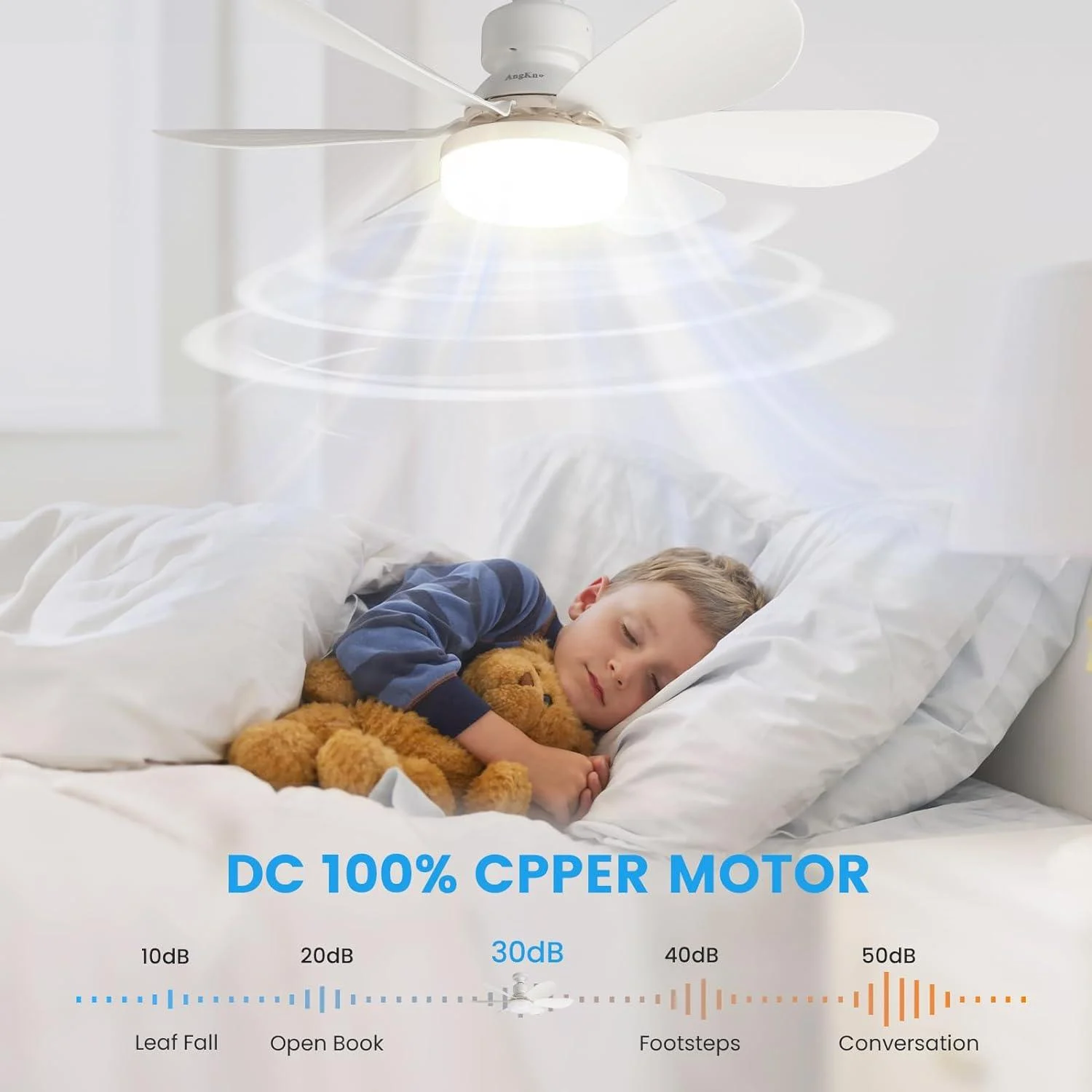 Ceiling Fan with Remote Control and Adjustable LED Lighting -  - #tag1#