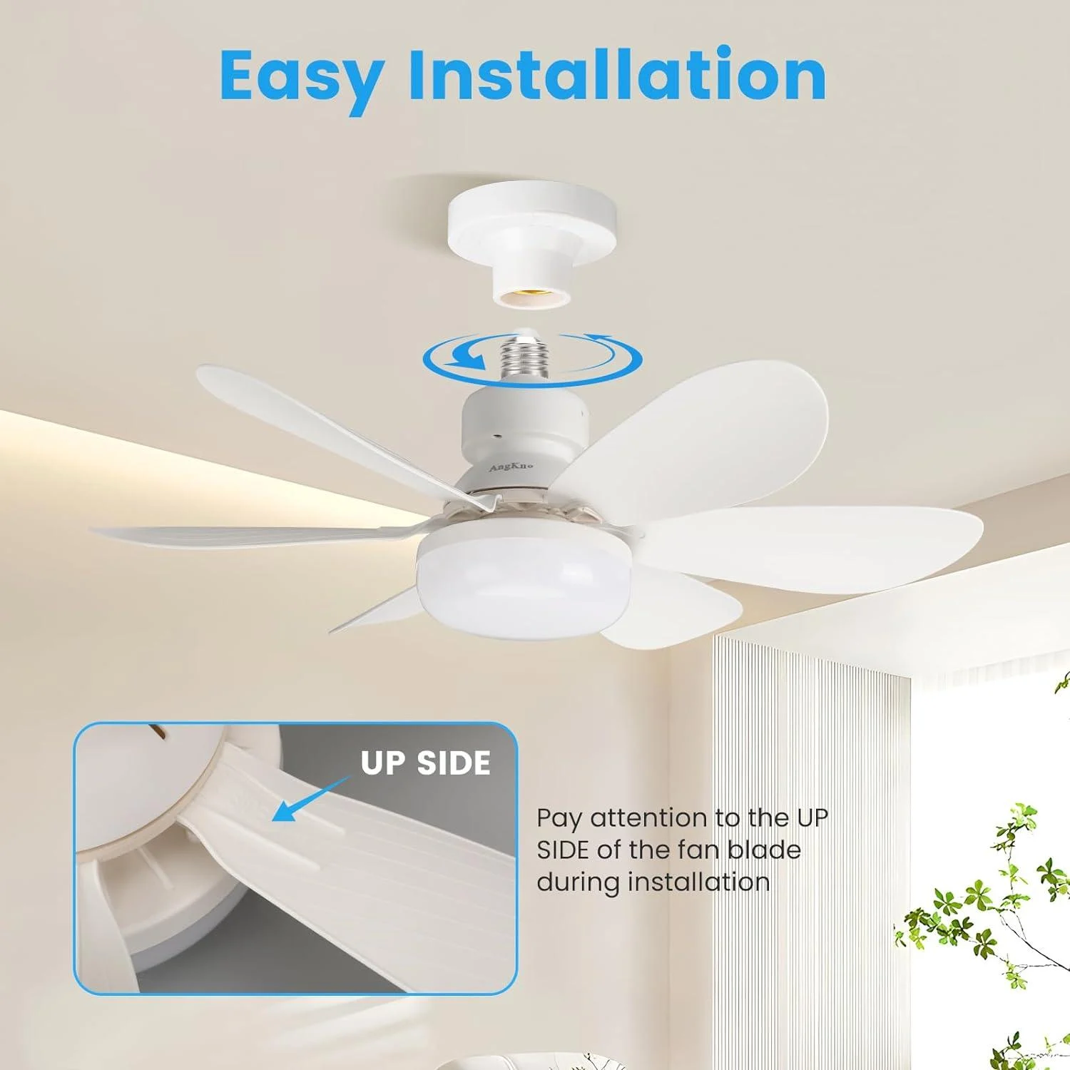 Ceiling Fan with Remote Control and Adjustable LED Lighting -  - #tag1#