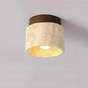 Ceiling Lamp - Freja - Marble & Wood - Warm White - Decorative Lamp