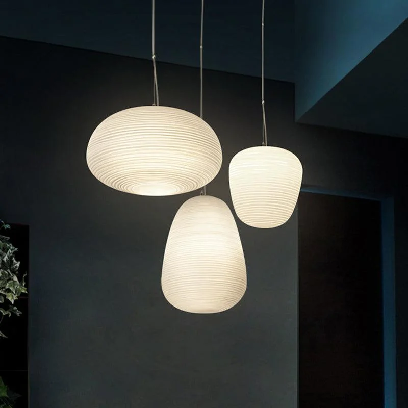 Ceiling Pendant Light - Modern Ribbed Glass Lamp -  - #tag1#