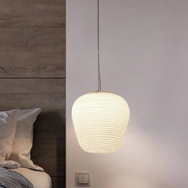 Ceiling Pendant Light - Modern Ribbed Glass Lamp -  - #tag1#