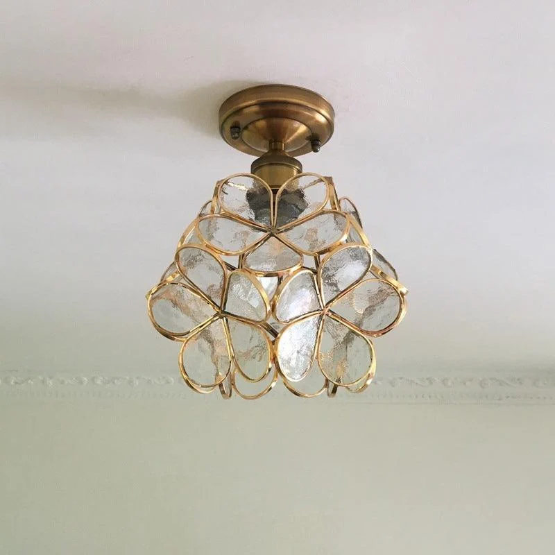 Ceiling lamp - FloralGlow - Retro stained glass - Surface mounting -  - #tag1#