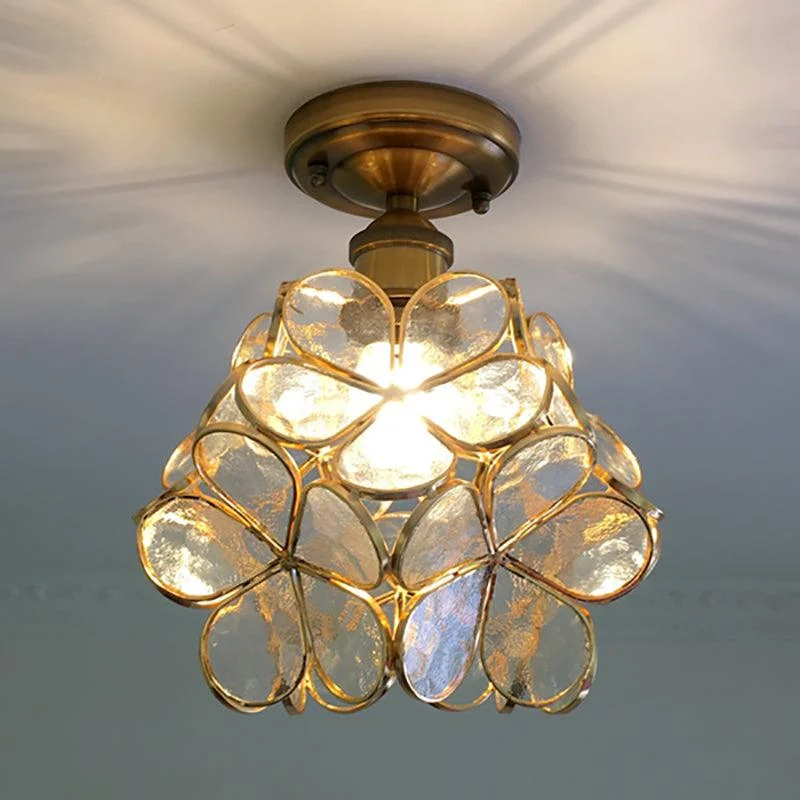 Ceiling lamp - FloralGlow - Retro stained glass - Surface mounting -  - #tag1#