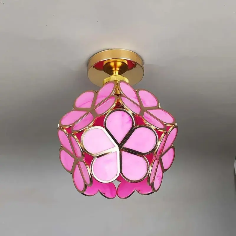 Ceiling lamp Floris Elegant Design Glass Shade tag1