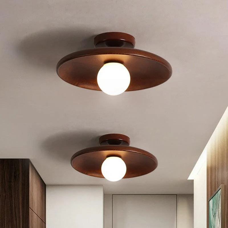 Ceiling lamp Circular Minimalist Wood 1 Light point -  - #tag1#