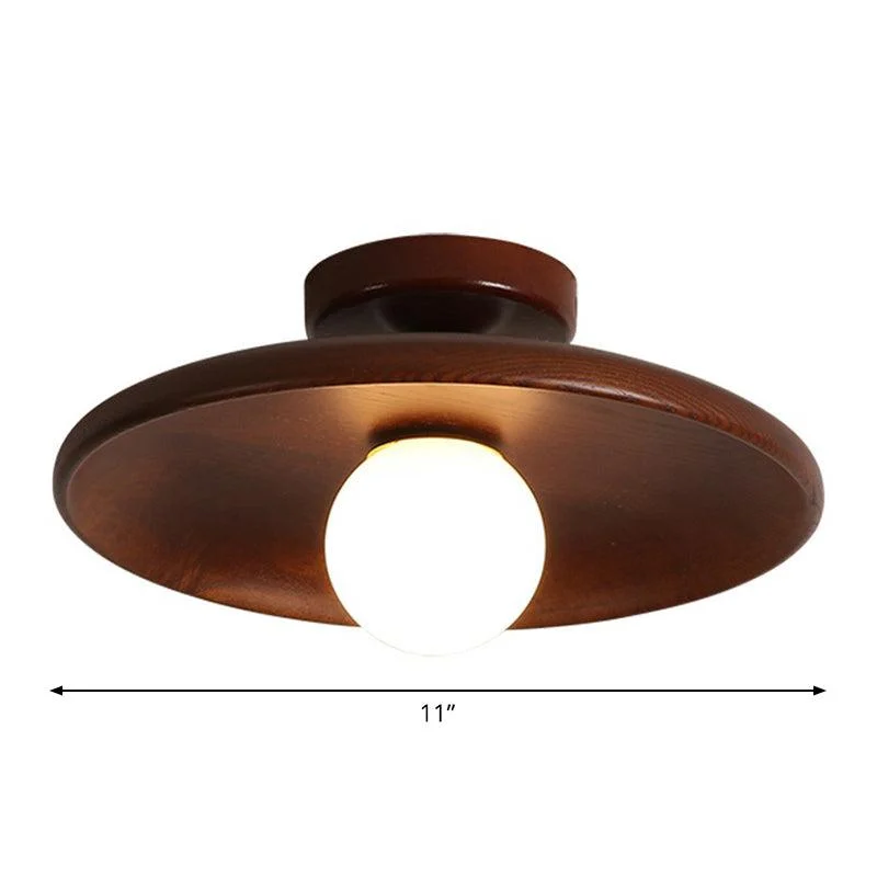 Ceiling lamp Circular Minimalist Wood 1 Light point -  - #tag1#