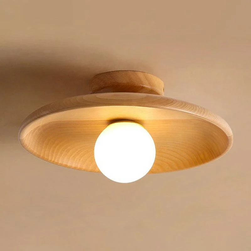 Ceiling lamp Circular Minimalist Wood 1 Light point -  - #tag1#