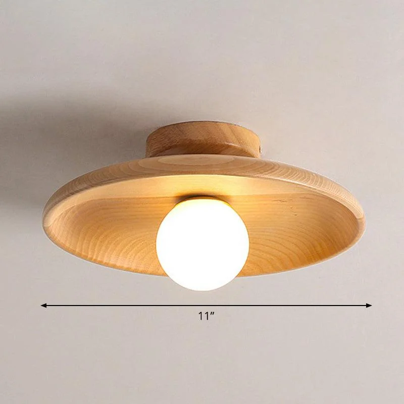 Ceiling lamp Circular Minimalist Wood 1 Light point -  - #tag1#
