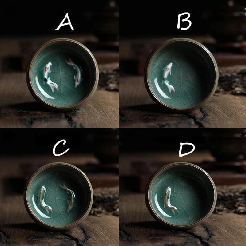 Celadon Koi Fish Tea Cup -  - #tag1#
