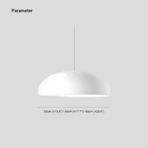 Celestia Round LED Pendant Lights - White Metal for Bedroom and Living Room
