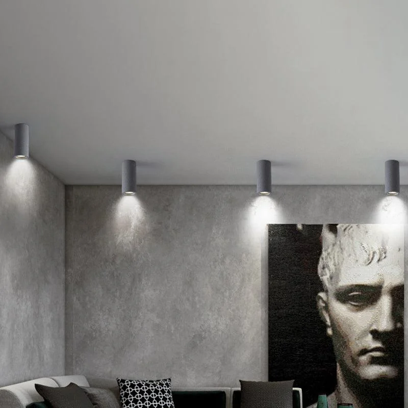 Cement Cylinder LED Ceiling Lamp - Minimalist Design -  - #tag1#
