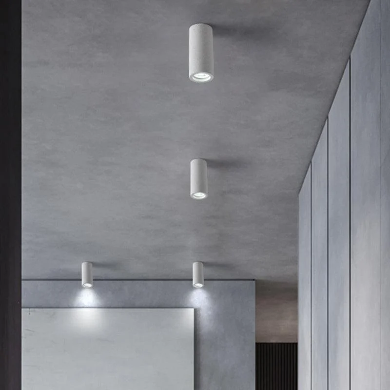 Cement Cylinder LED Ceiling Lamp - Minimalist Design -  - #tag1#