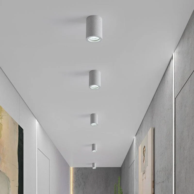 Cement Cylinder LED Ceiling Lamp - Minimalist Design -  - #tag1#