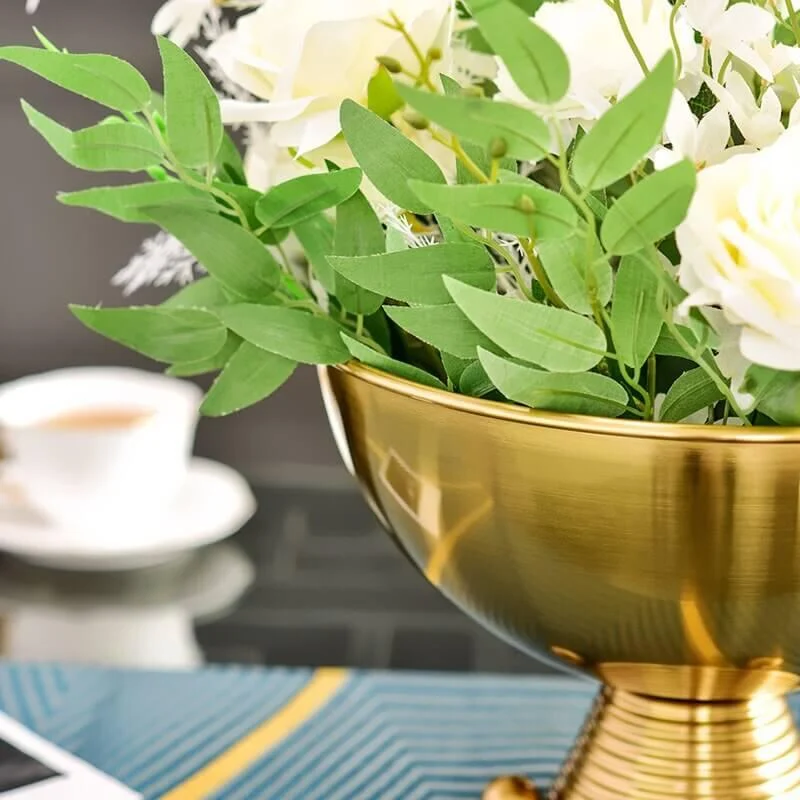 Centerpiece Bowl Flower Arrangement Stainless Steel Vase Golden -  - #tag1#