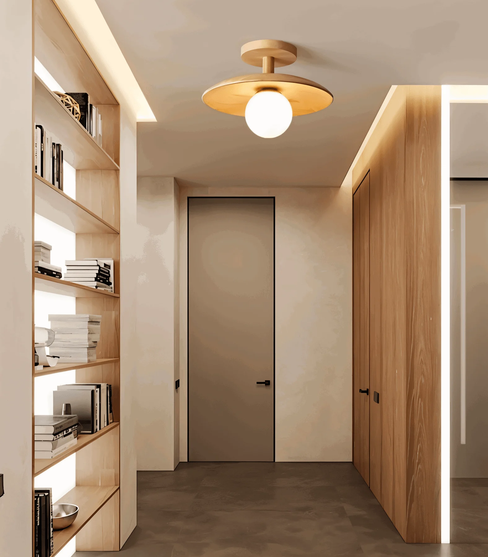 CentraOrb Wood Ceiling Light - Semi-flush Lamp with Integrated LED Light -  - #tag1#