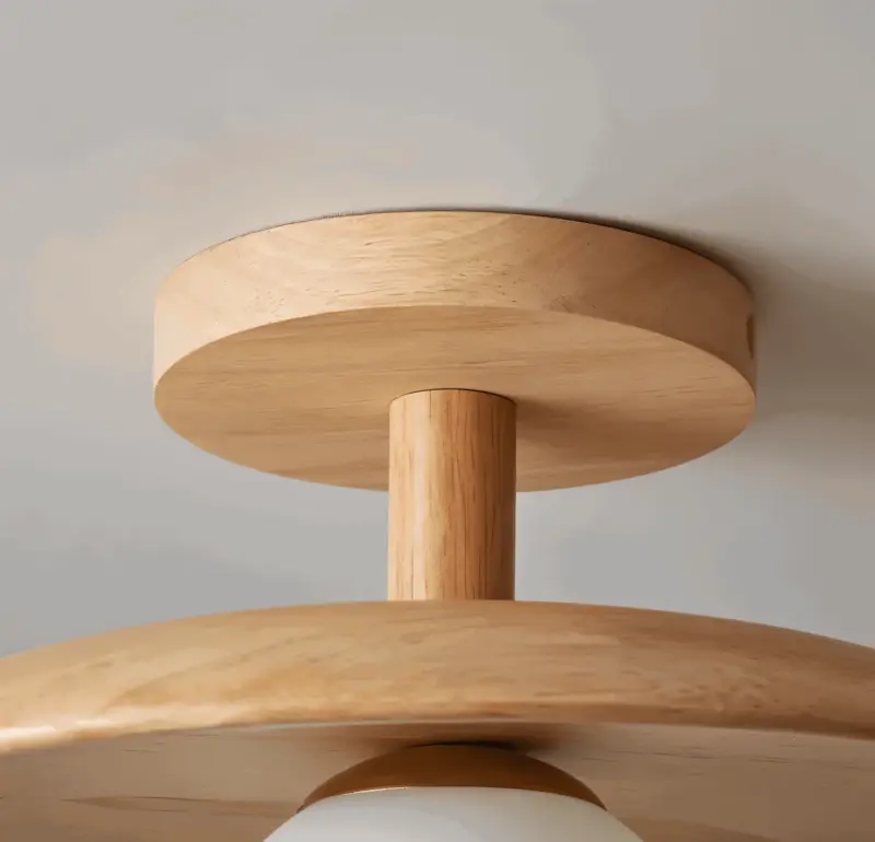 CentraOrb Wood Ceiling Light Semi flush Lamp with Integrated LED Light tag1
