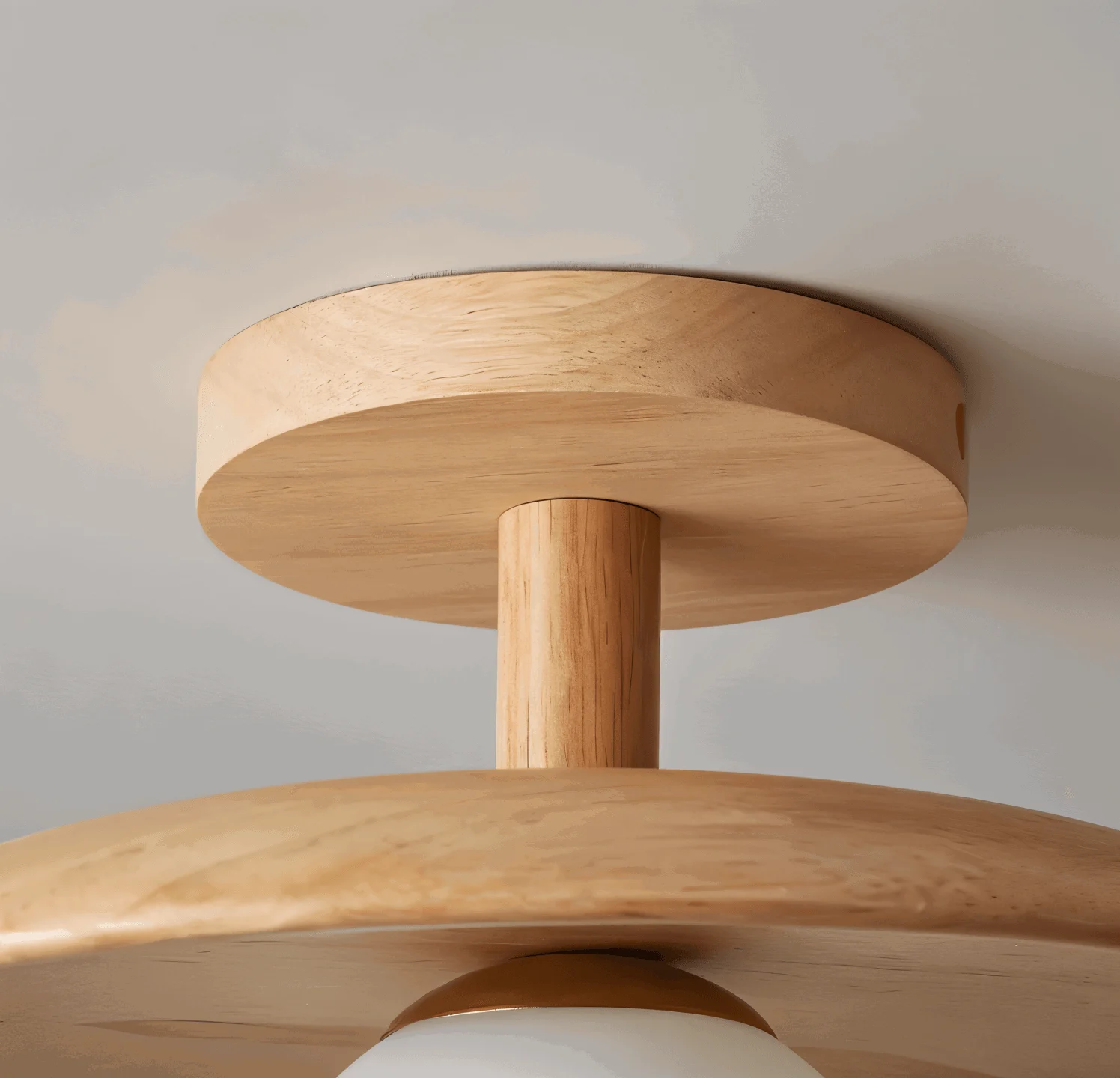 CentraOrb Wood Ceiling Light - Semi-flush Lamp with Integrated LED Light -  - #tag1#
