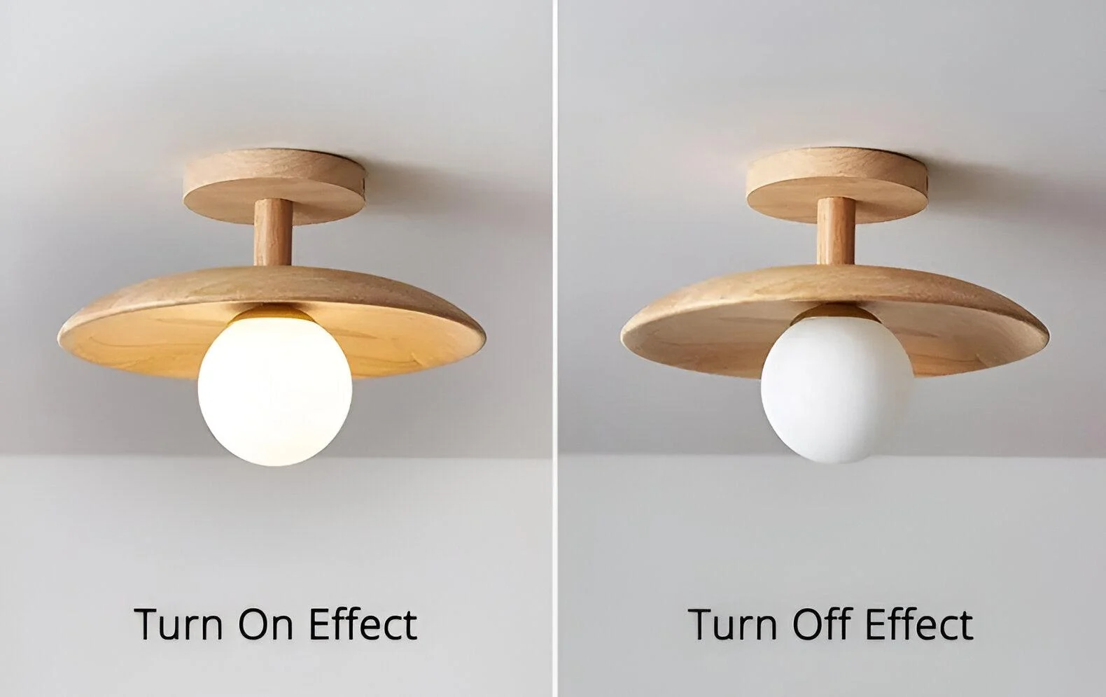 CentraOrb Wood Ceiling Light - Semi-flush Lamp with Integrated LED Light -  - #tag1#