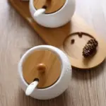 Ceramic Condiment Storage Jar Household Seasoning Pot Bamboo Tray Spice Jar Soy Sauce Box Salt Sugar f80b4bb9 c8c4 481b bb93 d28d438f1495