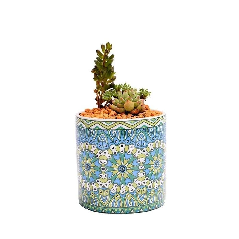 Ceramic Mandala Color Flower Pot Bonsai Small Pots For Flowers Succulent Planter Garden Balcony Decoration Flowerpot 6428d545 881f 44f6 8682 44a348b6c6a9