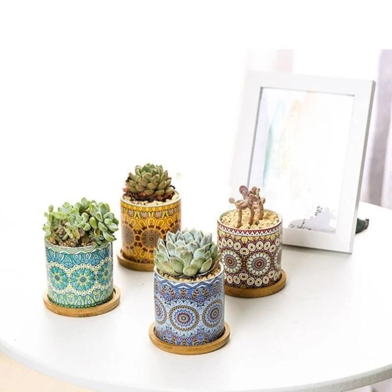 Ceramic Mandala Color Flower Pot Bonsai Small Pots For Flowers Succulent Planter Garden Balcony Decoration Flowerpot 76a14458 588d 46f2 8554 Da901a7dda35
