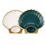 Ceramic Seashell Plates With Vinegar Dish Bowls Gold inlay Decorative Tableware Sushi Dish Tableware Kitchen Accessories e527971c d51e 45ad 8bc3 2b6418f39db6