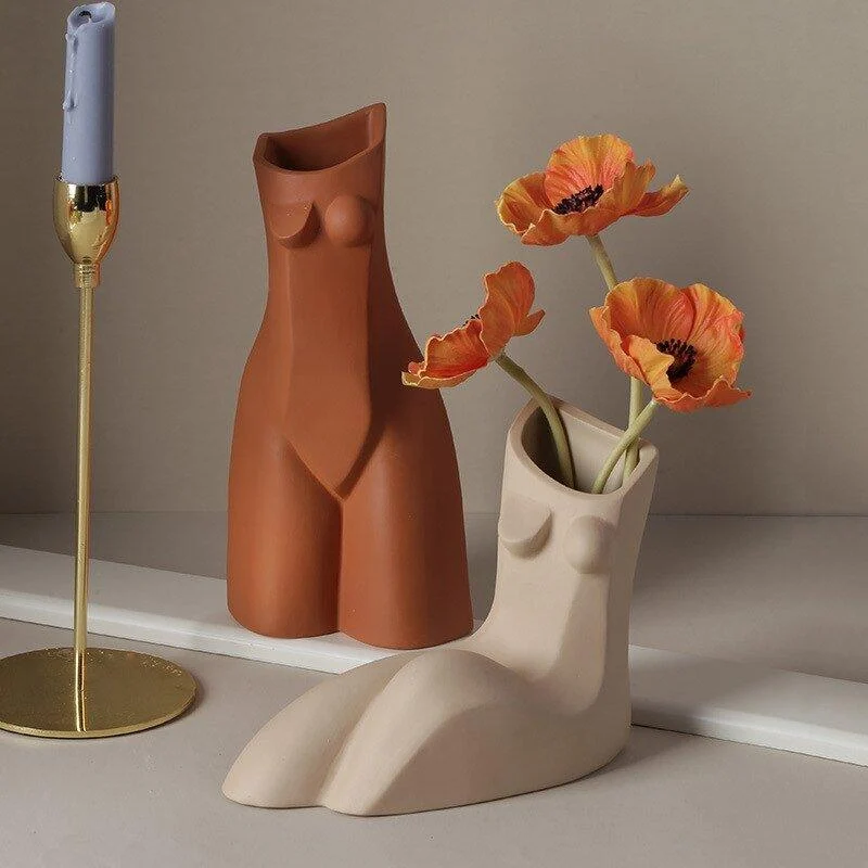 Ceramic Abstract Body Vases -