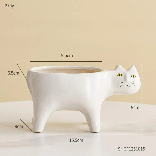 Ceramic Abstract Cat Planter -  - #tag1#
