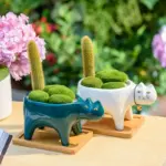Ceramic Abstract Cat Planter tag1