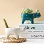 Ceramic Abstract Cat Planter tag1