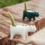Ceramic Abstract Cat Planter tag1