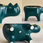 Ceramic Abstract Cat Planter tag1