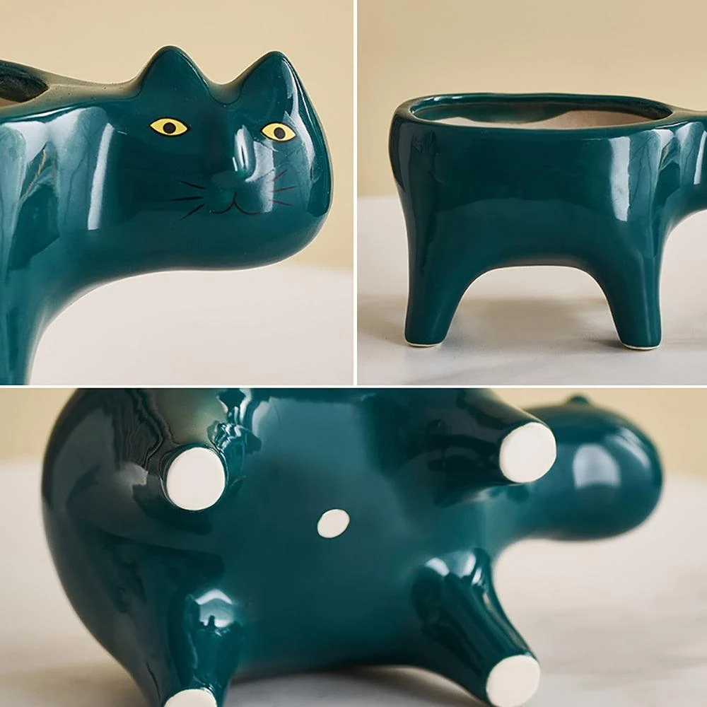 Ceramic Abstract Cat Planter -  - #tag1#